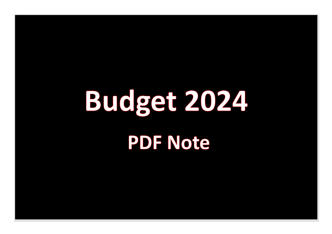 Budget 2024 (Interim Budget) PDF Note Indian Economy